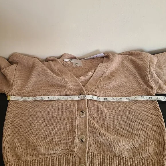 NWT Amour Vert Texture Cotton Cardigan Biscotti size M - Picture 6 of 11